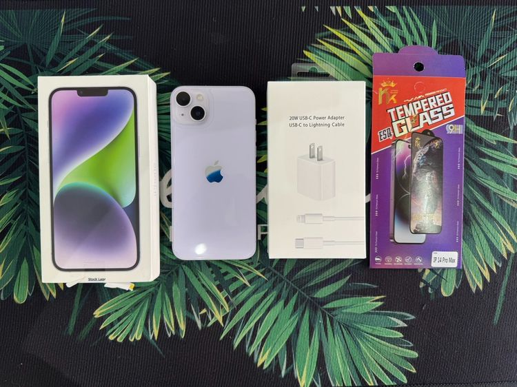 iPhone 14 Plus 128GB แท้ๆ สีม่วง มีกล่อง สภาพสวยไร้รอย ใส่ได้ทุกซิม ไม่ติดไอคราวรีเซ็ตได้ ใช้งานปกติทุกฟังชั่น