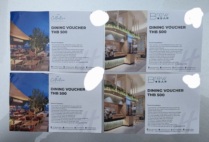 คูปอง ว้อยเชอร์ Vocher บัตร ร้านอาหารริมทะเล 4 ใบ มูลค่า 2000 โรงแรมฮอลิเดย์อิน พัทยา คูปองร้านอาหาร เหมาๆ 4 ใบพร้อมส่ง หมดเขต สิ้นปี69
