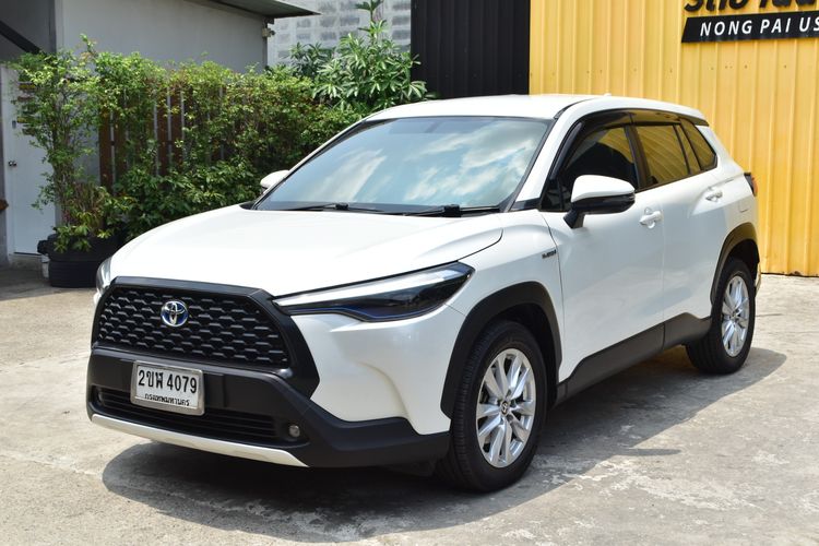 รถ Toyota Corolla Cross 1.8 Hybrid Smart สี ขาว