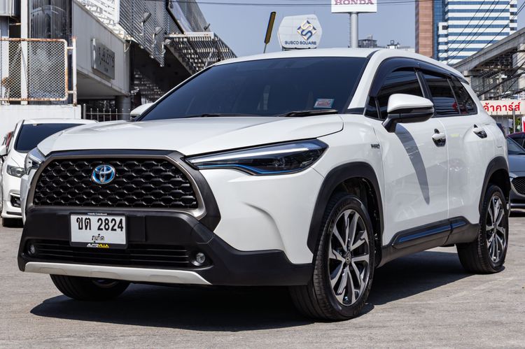 รถ Toyota Corolla Cross 1.8 Hybrid Premium สี ขาว
