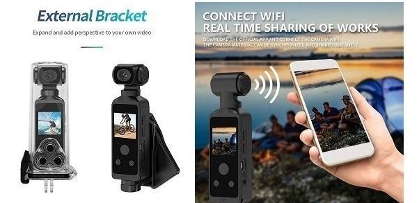 กล้องพกพา DJ Cam 4K WIFI แอ็กชันสปอร์ต สินค้าใหม่ รูปที่ 2