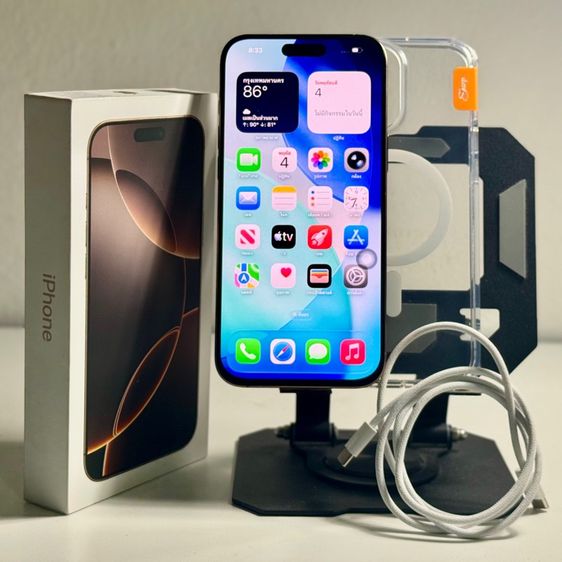 512 GB iPhone 16 Pro Max 512 เครื่องไทย สี Desert Gold แบต 94 จอเทียบ OLED ชัดๆ