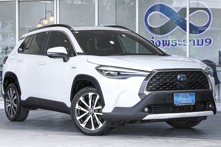 รถ Toyota Corolla Cross 1.8 Hybrid Premium Safety สี ขาว