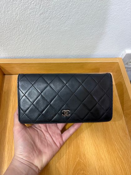 กระเป๋า Chanel Bi-Fold Long Wallet Quilted Lambskin Black