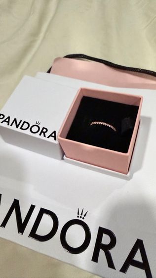  แหวน Pandora 14k Rose Gold Plated Ring with Pink Stone อุปกรณ์ครบกล่อง ถุงผ้า ถุงกระดาษ รูปที่ 5
