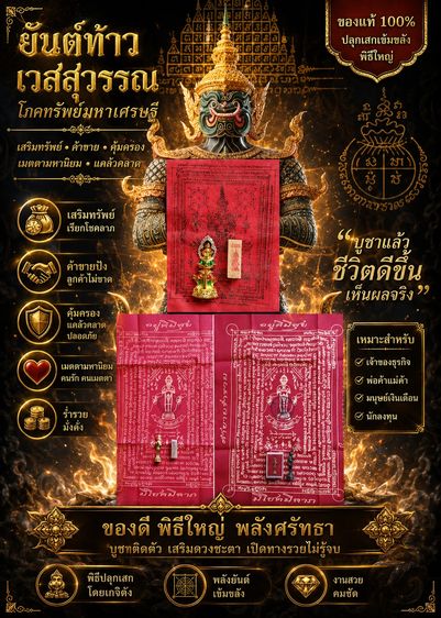 ชุดผ้ายันต์ท้าวเวสสุวรรณ ไอ้ไข่วัดเจดีย์