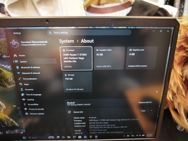 ASUS TUF Gaming FX505DT AMD R7 Ram16G GTX1650 4G

 รูปที่ 10
