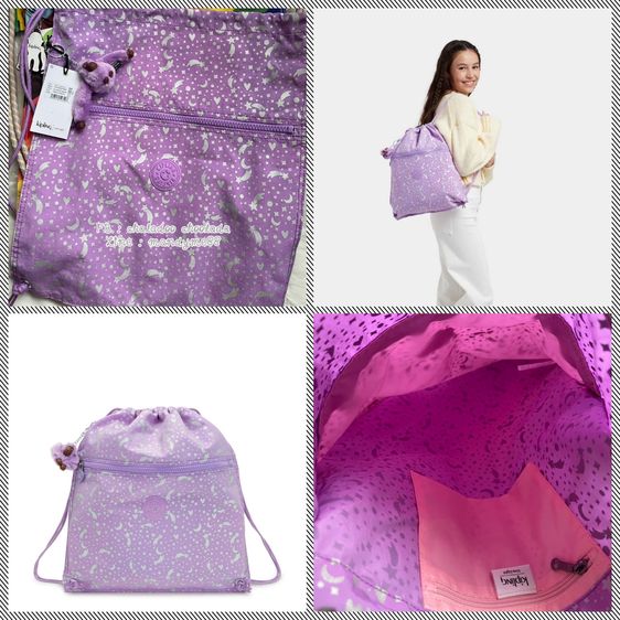ไนล่อน ไม่ระบุ ม่วง พร้อมส่ง ของแท้ค่ะ💯🐒 กระเป๋า Kipling supertaboo สี Galaxy Metallic