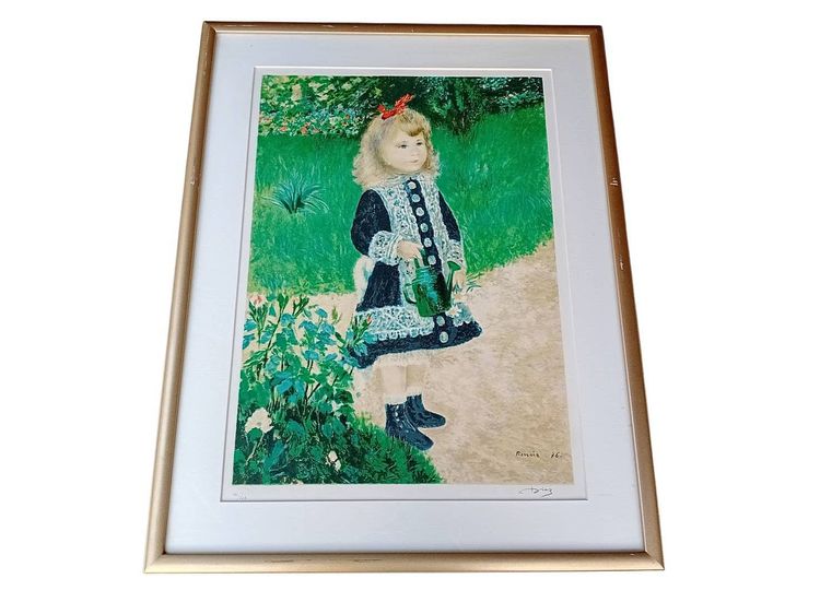 ภาพพิมพ์หินวิจิตรศิลป์จำกัดจำนวน Pierre-Auguste Renoir - A Girl with a Watering Can รูปที่ 4