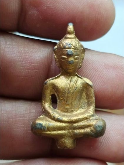พระยอดธง เนื้อตะกั่วลงทอง กรุบ้านอ่าง จันทบุรี สร้างสมัยกรุงธนบุรี A060669