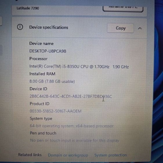 ขายถูก Dell Latitude 7290( i5 Gen 8 RAM 8GB) เครื่องใช้งานปกติ   รูปที่ 6