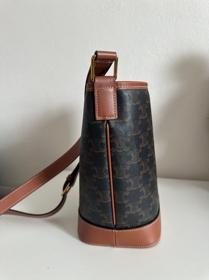 CELINE SMALL BUCKET BAG IN TRINHÉ CANVAS AND CALFSKIN LEATHER รูปที่ 8