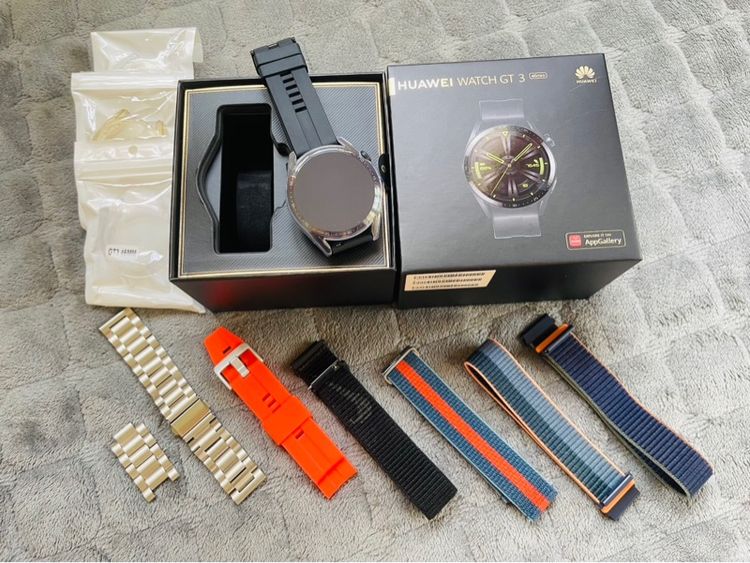 ดำ โลหะ Huawei watch gt3 อุปกรณ์ครบกล่อง