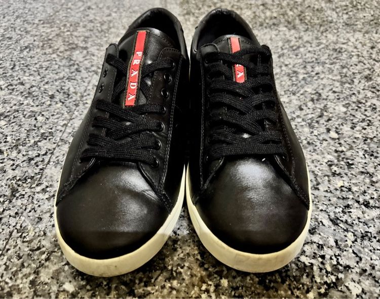 Prada Leather Lace Up Sneakers เบอร์8.5 รูปที่ 3