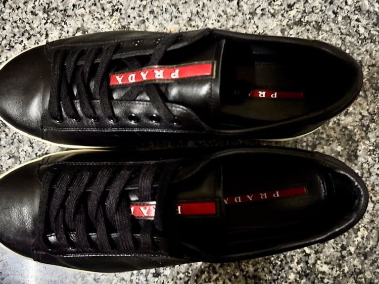 Prada Leather Lace Up Sneakers เบอร์8.5 รูปที่ 8