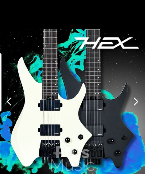 กีต้าร์ไฟฟ้า HEX headless electric guitar and amp