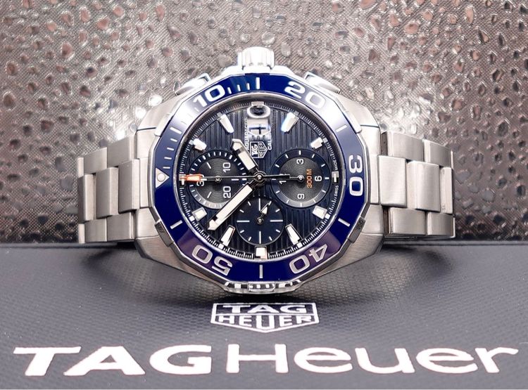 น้ำเงิน Tag Heuer Aquaracer Cal 16 Automatic Chronograph Full Set 