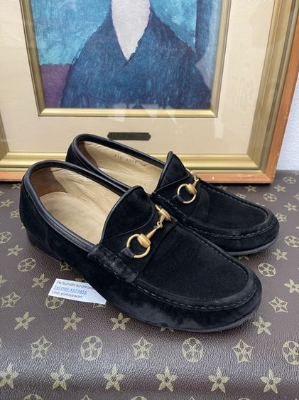 Gucci Horsebit Suede Loafers. Black Men’s Size 42 รองเท้าหนังกลับ Gucci แท้ 3,800 บาท รูปที่ 2