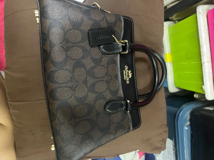 COACH MINI DARCIE CARRYALL IN SIGNATURE CANVAS CH174  กระเป๋าสะพายทรงถัง ไซส์มินิ  รูปที่ 3