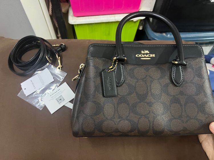 ไม่ระบุ น้ำตาล COACH MINI DARCIE CARRYALL IN SIGNATURE CANVAS CH174  กระเป๋าสะพายทรงถัง ไซส์มินิ 
