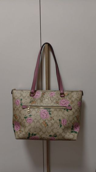 น้ำตาล กระเป๋า Coach Tote Floral
