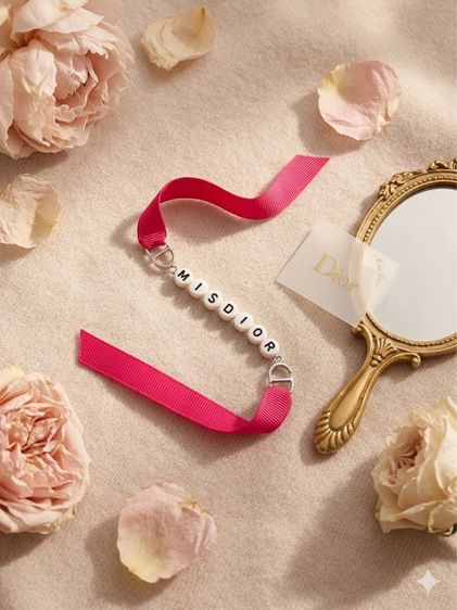 สร้อยข้อมือลูกปัดสายริบบิ้น Miss Dior