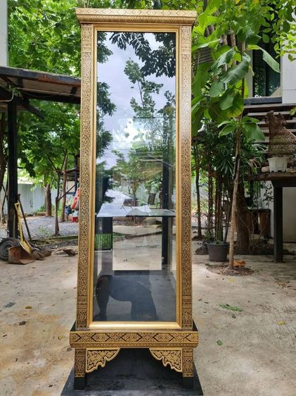📣ตู้โชว์ไม้สัก ลงรักปิดทอง สวยสมบูรณ์ รูปที่ 4