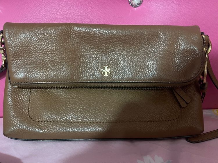 หญิง น้ำตาล หนังแท้ Tory Burch กระเป๋าสะพาย
