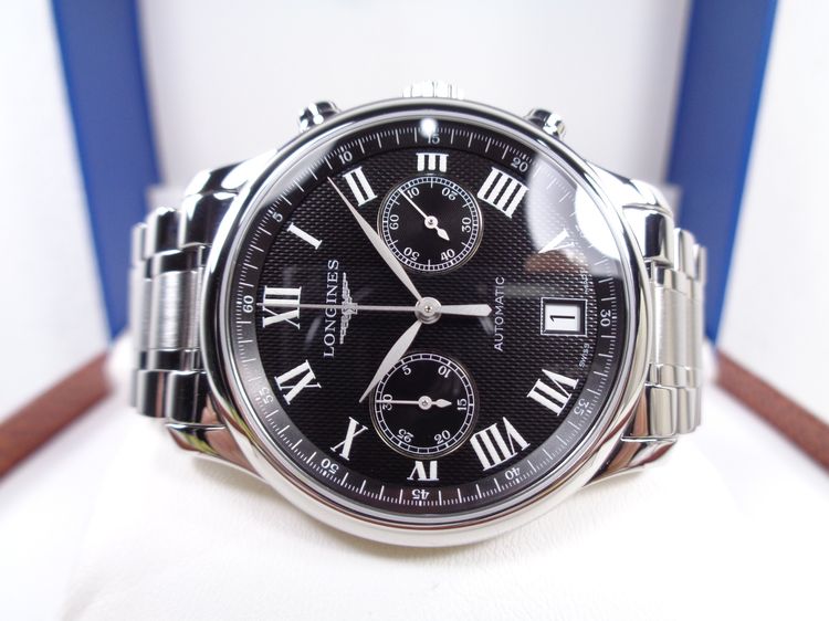 (ป้าย 1.1 แสน) Longines Master Collection Chronograph จับเวลา หน้าปัดดำ 38.5 มิล.