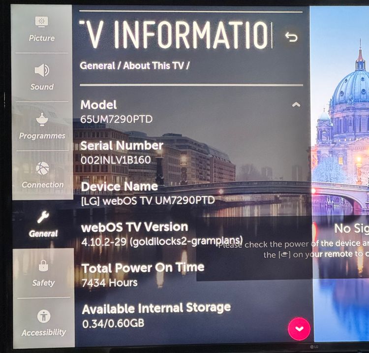 LG Smart TV 65 นิ้ว รุ่น UM7290PTD  ทีวีใช้งานปกติ ภาพปกติ ไม่มีเส้น ไม่มีจุดดำ ไม่มีจอแตก รูปที่ 4