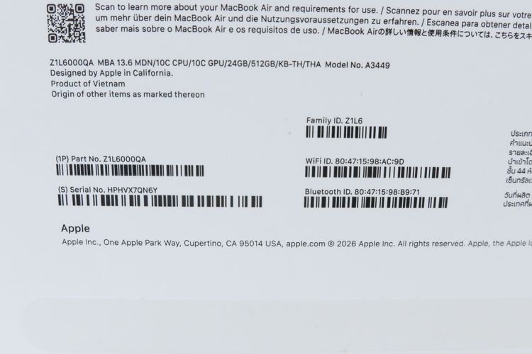 Macbook Air M5 13" 24.512GB GPU-10Core รูปที่ 13