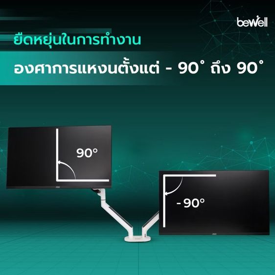  ของใหม่ Bewell Ergonomic Dual Monitor Arm แขนจับจอแบบคู่ รูปที่ 8