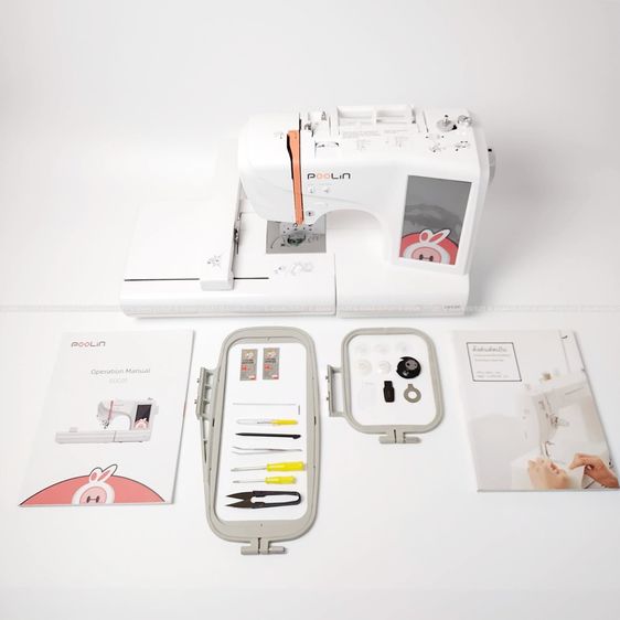 จักรเย็บผ้า เครื่องปักคอมพิวเตอร์ Poolin EOC05 Embroidery Machine จอสัมผัส 7 นิ้ว พื้นที่ปักใหญ่ 23.5x10 ซม. รองรับการปักชื่อ รูป โลโก้ผ่าน Flash Drive
