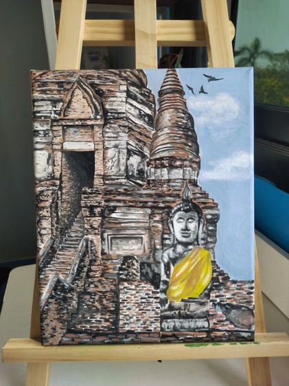 ภาพสีน้ำเฟรมผ้าใบ ทุกภาพเคลือบน้ำมันให้แล้วค่ะ 