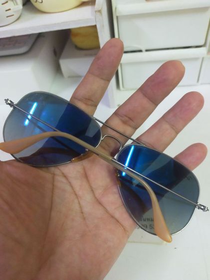 แว่นกันแดด Rayban 3025 029-71 AVIATOR 58 14 made in italy ของแท้สภาพดีเลนส์สวย เฟรมสีเทา รูปที่ 5
