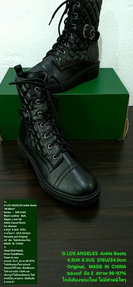 G LOS ANGELES Ankle Boots, Women's 4.5UK 6.5US 37EU(24.0cm) Original ของแท้ มือ 2 สภาพใกล้เคียงมือ 1, รองเท้าบู้ท G LOS ANGELES สวยมาก
