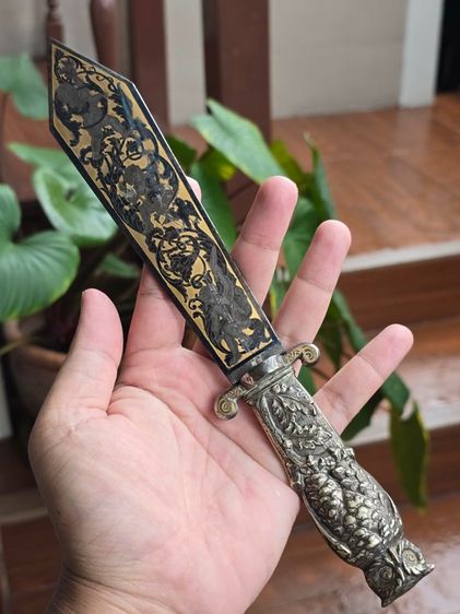 มีดเก่าวินเทจงานนอก ใบมีดแกะลายสวย 