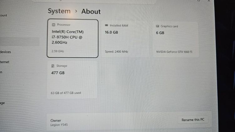 Lenovo Legion Y545 1660ti รูปที่ 10