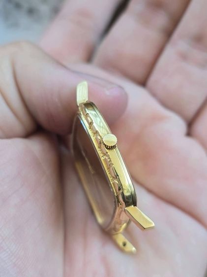 นาฬิกา​ PIAGET Microroter24k 18k Solid Gold ฝาหลังสลักชื่อ 2เข็ม ขอบลายหิน ตัวเรือนทองคำ​18k​ รูปที่ 17