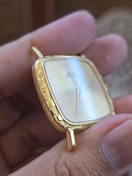 นาฬิกา​ PIAGET Microroter24k 18k Solid Gold ฝาหลังสลักชื่อ 2เข็ม ขอบลายหิน ตัวเรือนทองคำ​18k​ รูปที่ 11