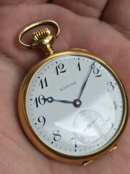 นาฬิกาพกโบราณ EMPIRE Pocket watch 18k Solid Gold 2เข็มครึ่ง เข็มบลูสติล ตัวเรือนทองคำแท้18