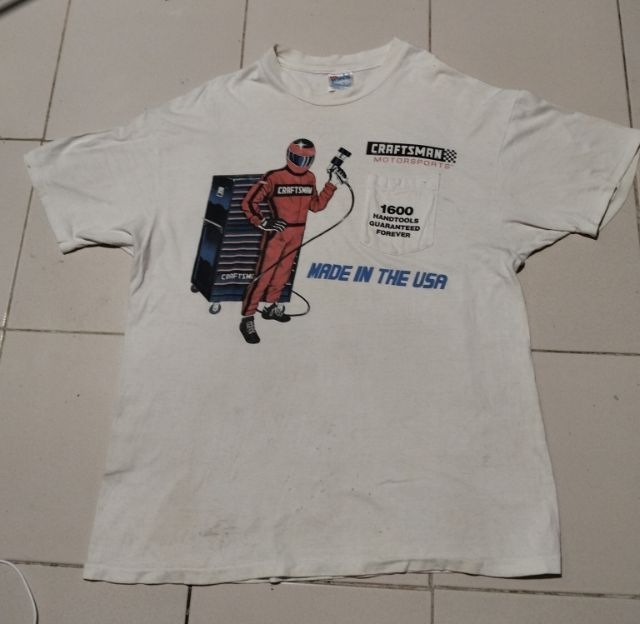 ขาว XL แขนสั้น เสื้อทีเชิ้ต อื่นๆ เสื้อยืดวินเทจ รถแข่ง  Craftsman Motorsports Made in USA ( หายยาก ) ของแท้