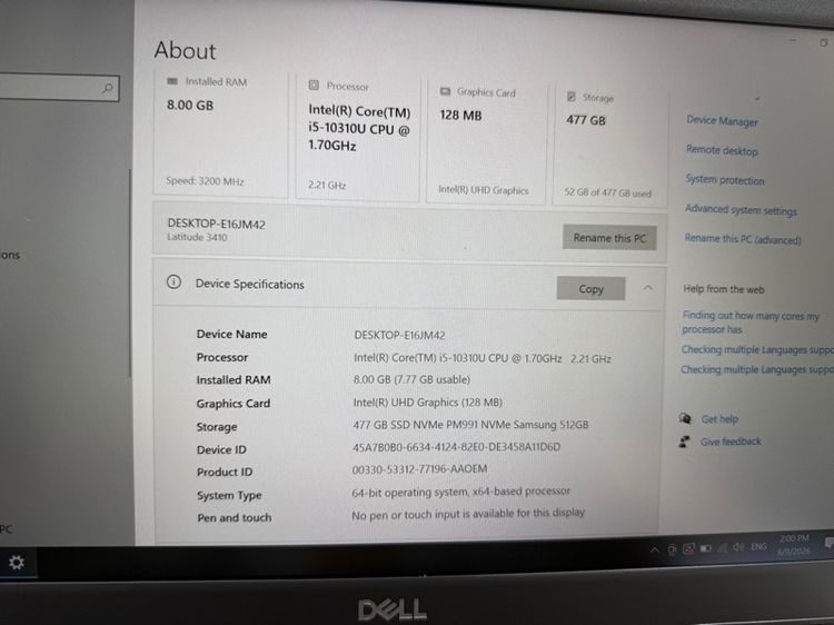 notebook Dell latitude 3410 i5 gan 10 รูปที่ 7