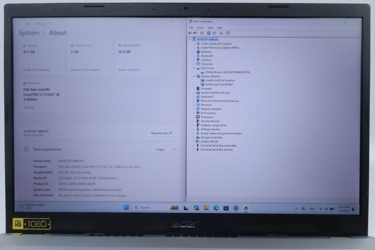 ACER ASPIRE 5 Core i5-1135G7 RAM16.512GB รูปที่ 2
