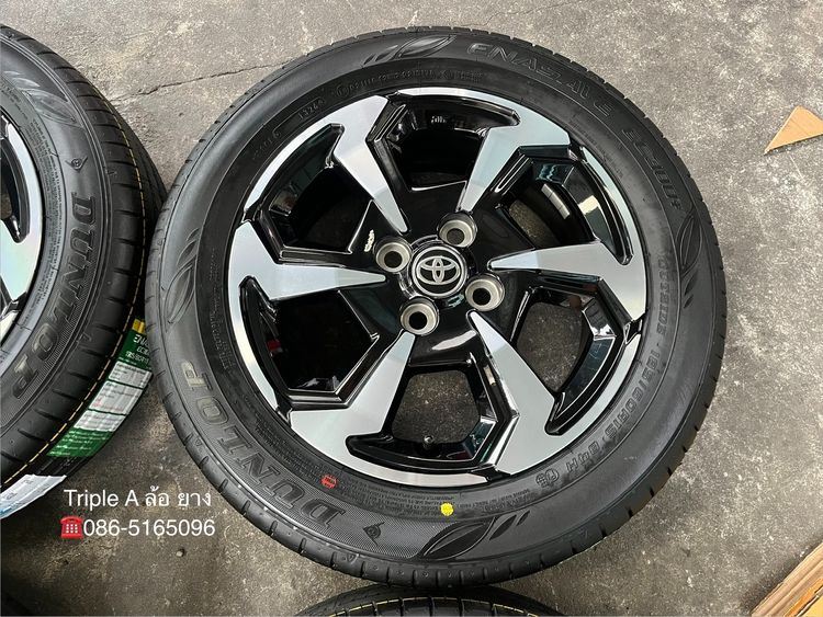 ✨ล้อแม็ก✨Toyota Yaris ขอบ 15 ดำหน้าเงา พร้อมยางใหม่💯185-60-15 Dunlop🚩ปี 26🚩 รูปที่ 5