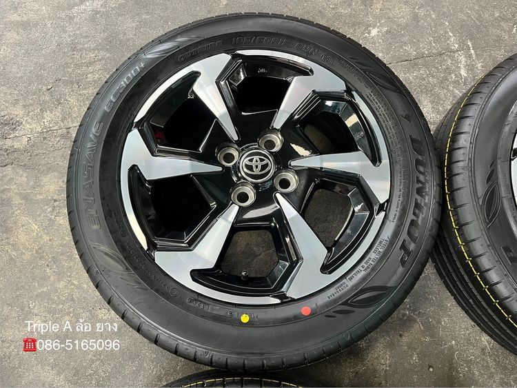 ✨ล้อแม็ก✨Toyota Yaris ขอบ 15 ดำหน้าเงา พร้อมยางใหม่💯185-60-15 Dunlop🚩ปี 26🚩 รูปที่ 4