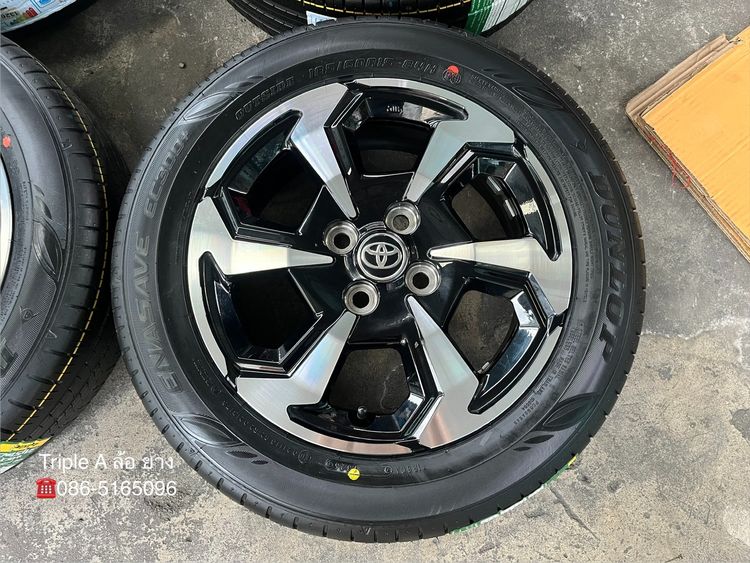✨ล้อแม็ก✨Toyota Yaris ขอบ 15 ดำหน้าเงา พร้อมยางใหม่💯185-60-15 Dunlop🚩ปี 26🚩 รูปที่ 3