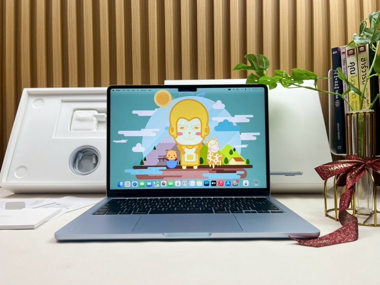 แมค โอเอส 16 กิกะไบต์ อื่นๆ ใช่ MacBook Air 13.6-inch M4 2025 Ram16GB SSD256GB SkyBlue apple care 24 March 2027 