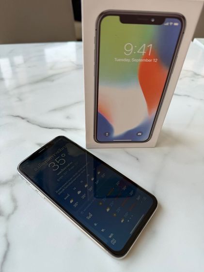 iPhone X สีขาว 256 GB ตัว Top เครื่องศูนย์ไทย โมเดล Th สภาพสวย สแกนใบหน้าปกติ รูปที่ 2