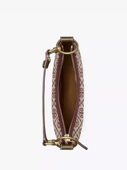 TORY BURCH T MONOGRAM JACQUARD STUDDED MINI CRESCENT BAG รูปที่ 5